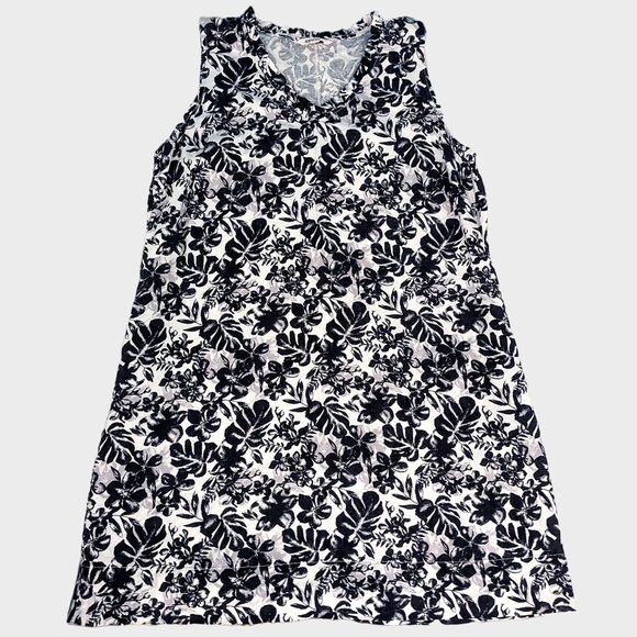 Briggs Linen Blend Dress Womens XL Floral Midi Sundress Spring Summer Resortwear - Picture 1 of 7